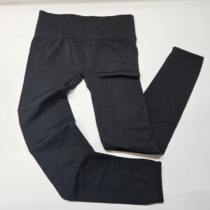 Black Seamless High Waist Leggings Stretchy Yoga Pants Activewear Women's Size L